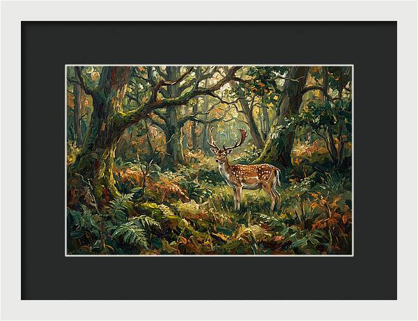 Fallow Deer In Enchanted Forest
