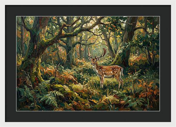 Fallow Deer In Enchanted Forest