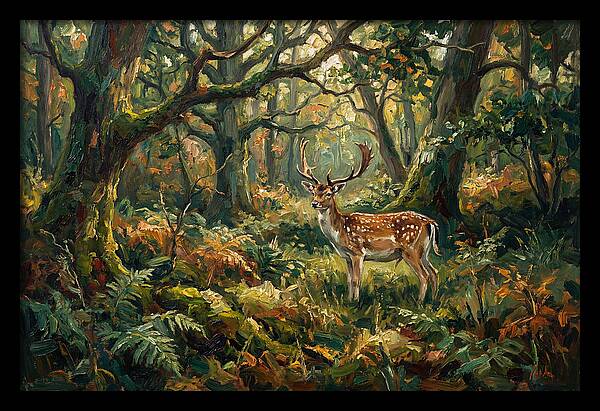 Fallow Deer In Enchanted Forest