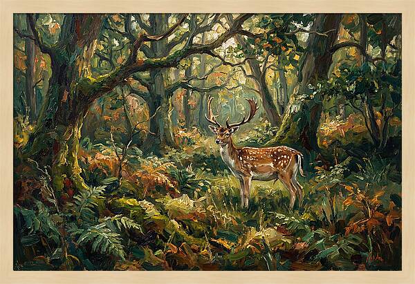 Fallow Deer In Enchanted Forest