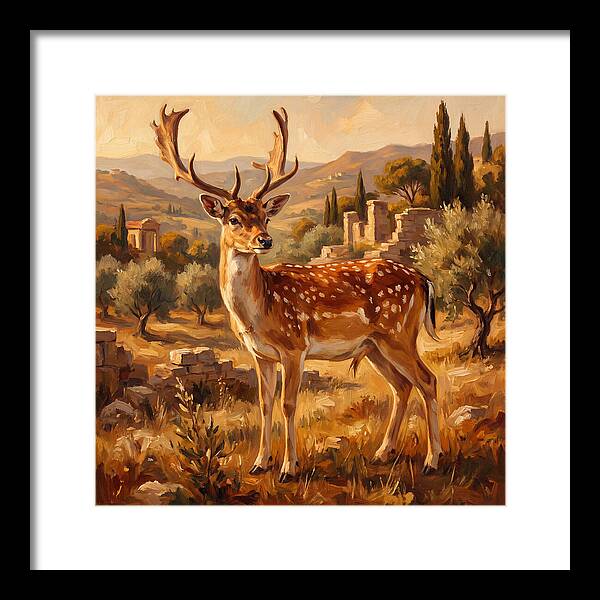 Fallow Deer In Mediterranean Landscape