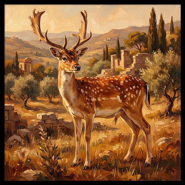 Fallow Deer In Mediterranean Landscape