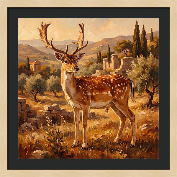 Fallow Deer In Mediterranean Landscape
