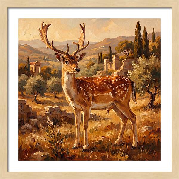 Fallow Deer In Mediterranean Landscape