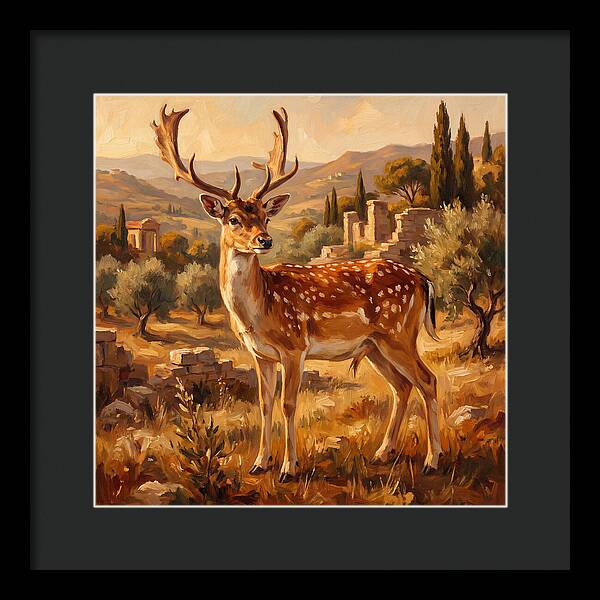 Fallow Deer In Mediterranean Landscape