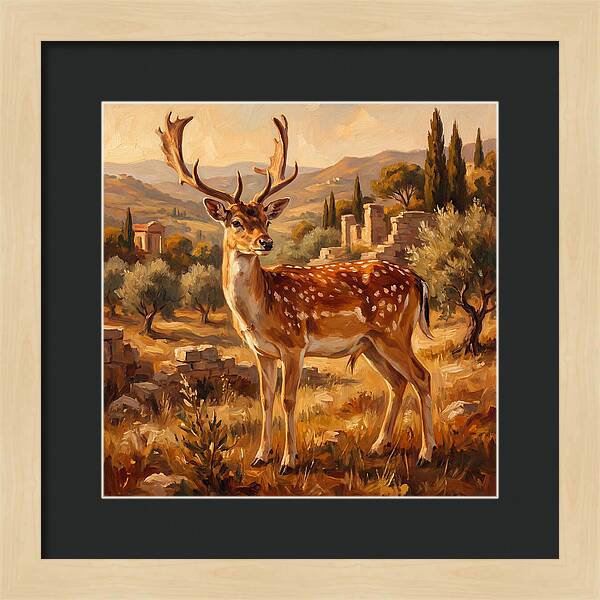 Fallow Deer In Mediterranean Landscape