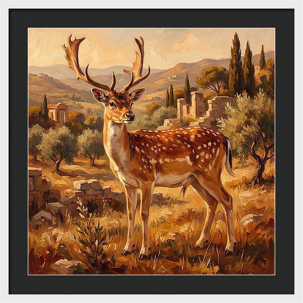 Fallow Deer In Mediterranean Landscape