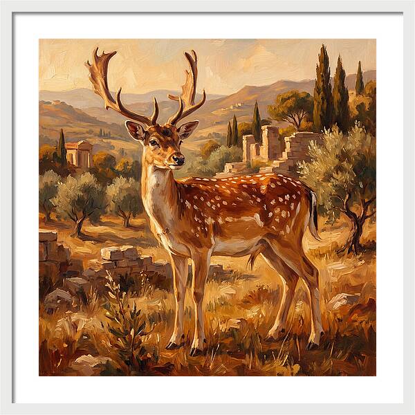 Fallow Deer In Mediterranean Landscape