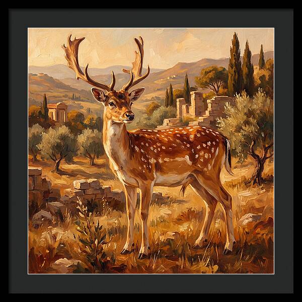 Fallow Deer In Mediterranean Landscape