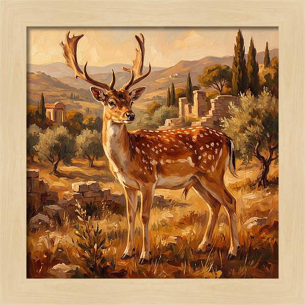 Fallow Deer In Mediterranean Landscape