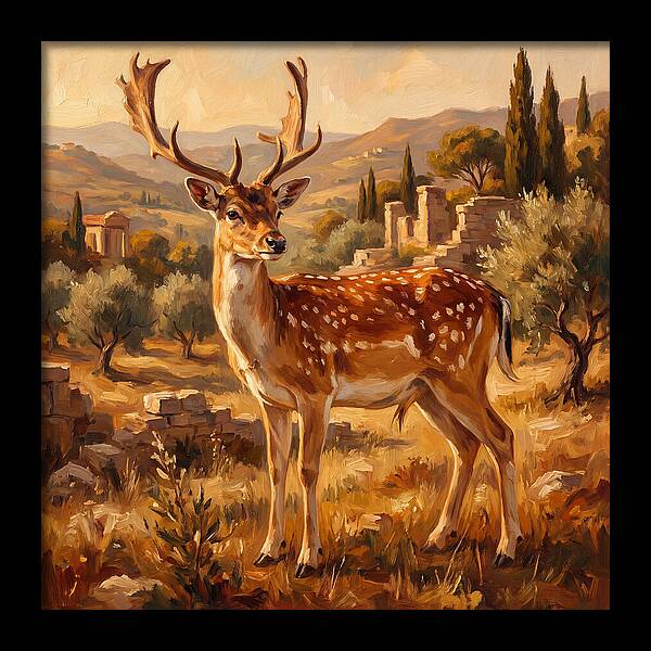 Fallow Deer In Mediterranean Landscape