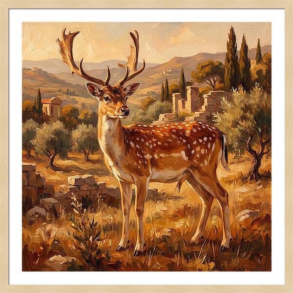 Fallow Deer In Mediterranean Landscape