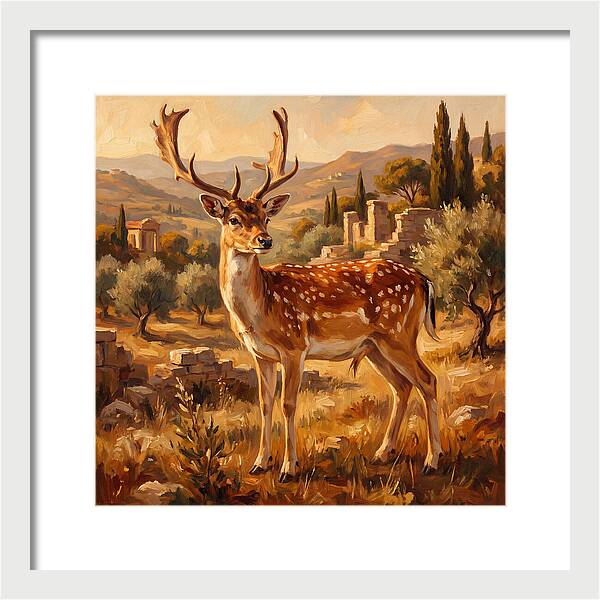 Fallow Deer In Mediterranean Landscape