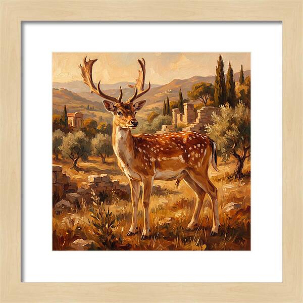 Fallow Deer In Mediterranean Landscape