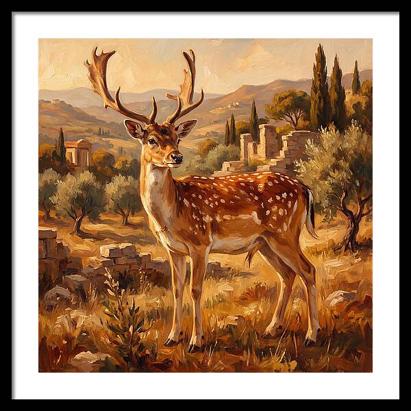 Fallow Deer In Mediterranean Landscape