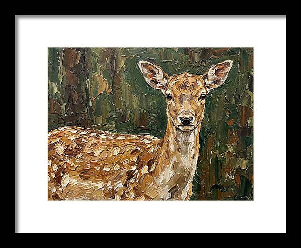 Fallow Deer Portrait In Palette Knife Style