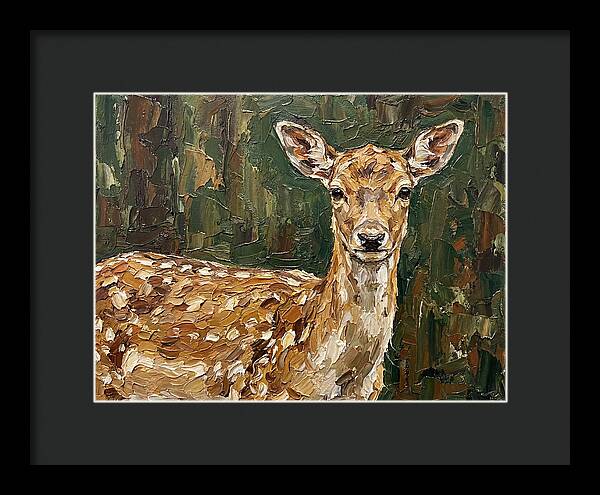 Fallow Deer Portrait In Palette Knife Style