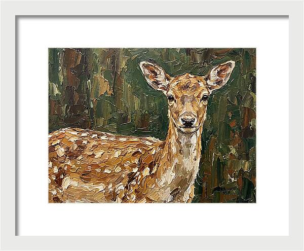 Fallow Deer Portrait In Palette Knife Style