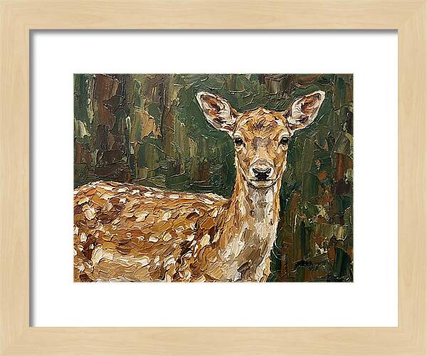 Fallow Deer Portrait In Palette Knife Style