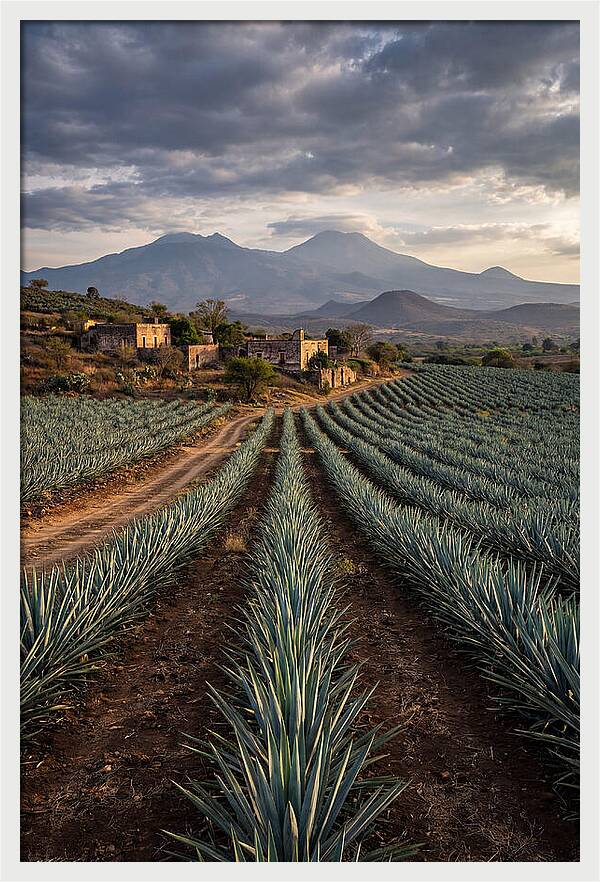 Farm Agave Under Dramatic Skies