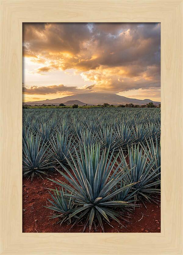 Farm Agave Under Sunset