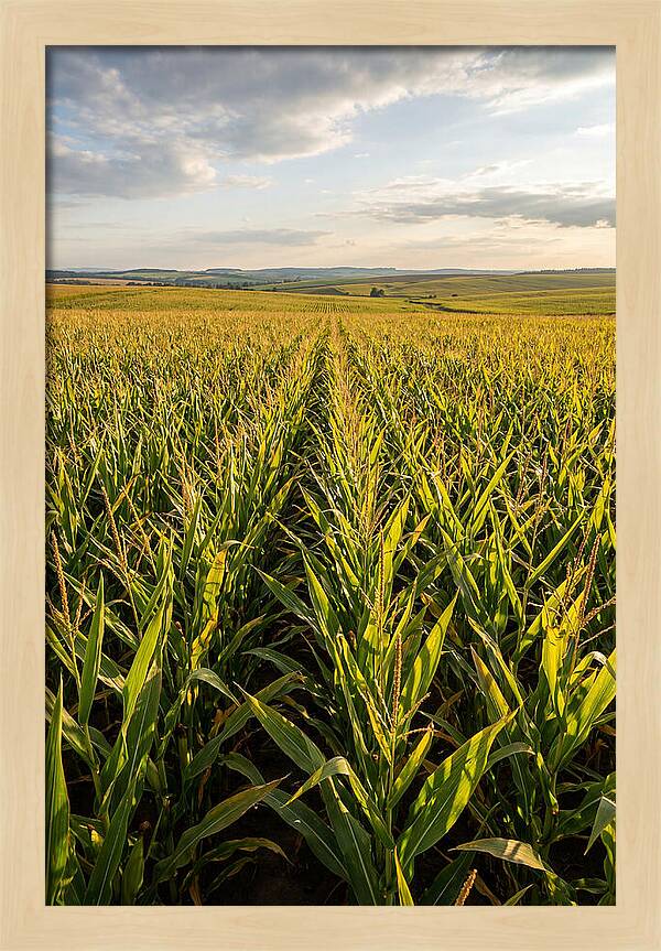 Farm Fields Under Summer Sky