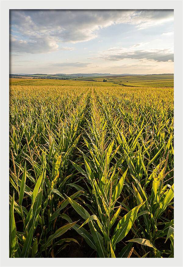 Farm Fields Under Summer Sky