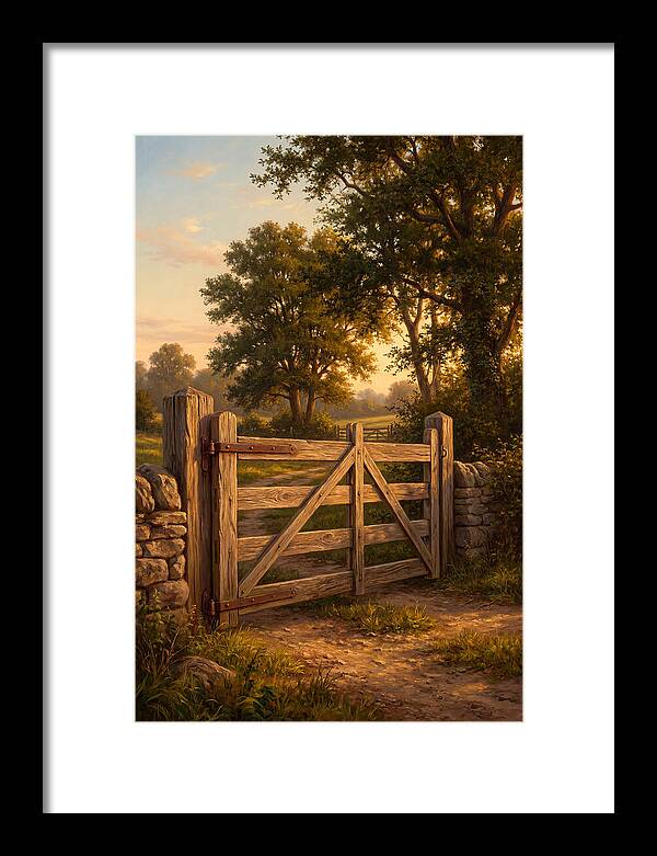 Farm Gate At Dusk