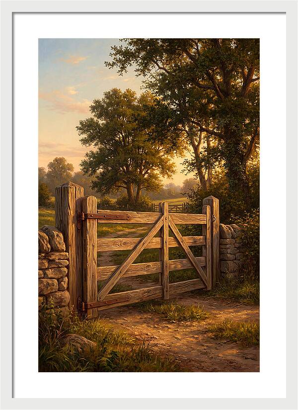 Farm Gate At Dusk