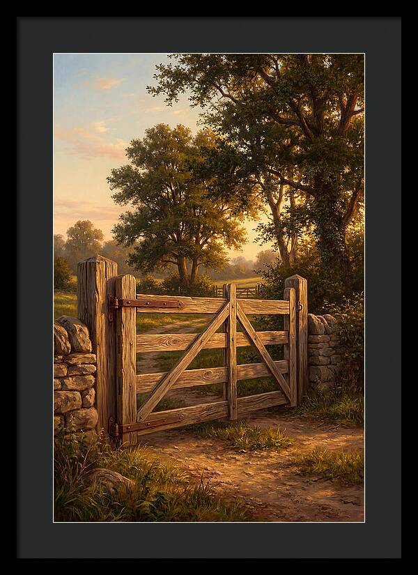 Farm Gate At Dusk