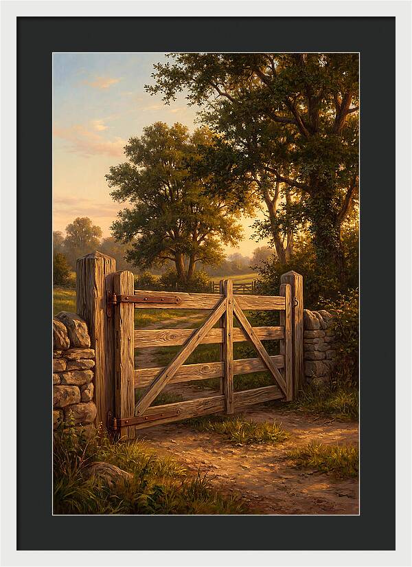 Farm Gate At Dusk