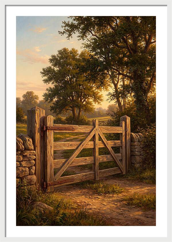 Farm Gate At Dusk