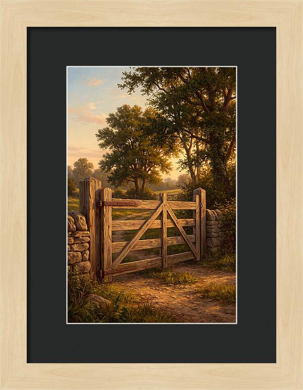 Farm Gate At Dusk