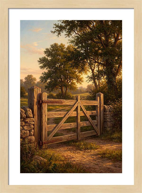 Farm Gate At Dusk