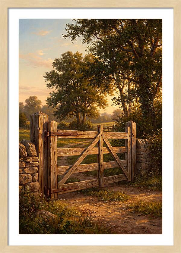Farm Gate At Dusk