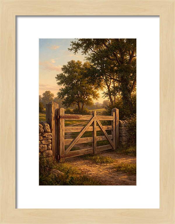 Farm Gate At Dusk