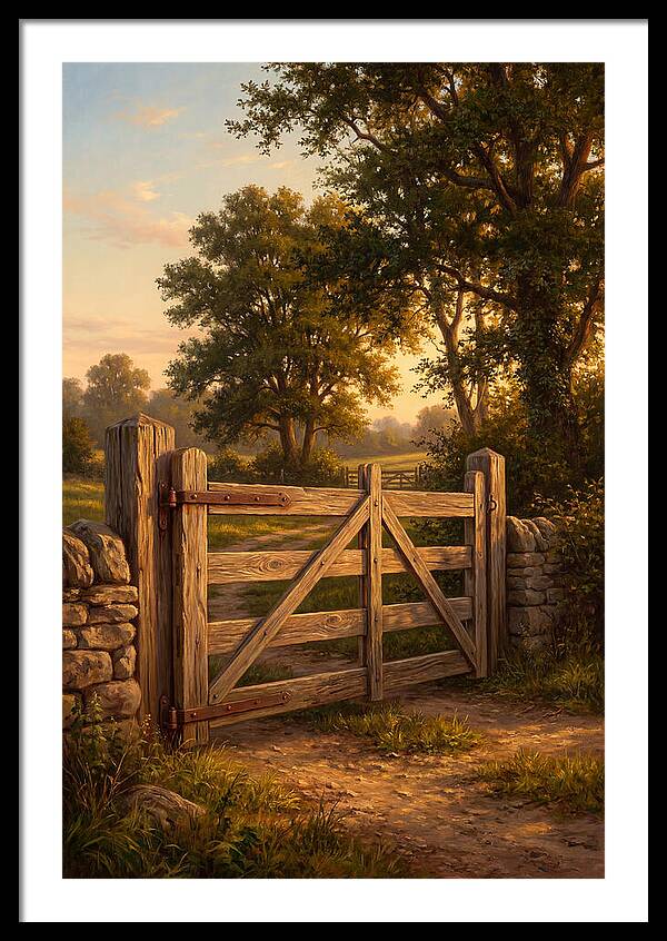 Farm Gate At Dusk
