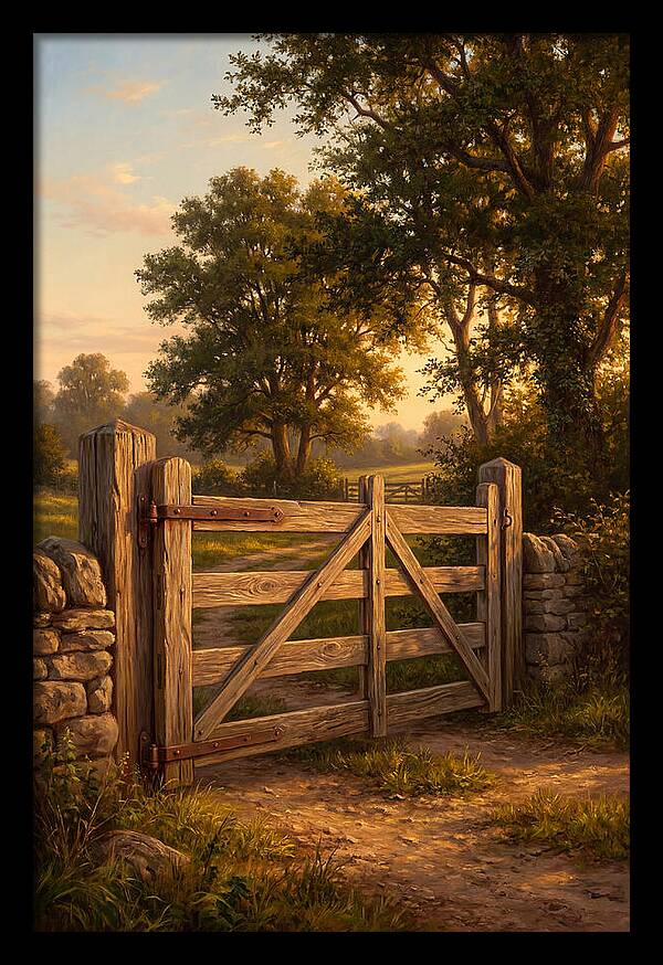 Farm Gate At Dusk