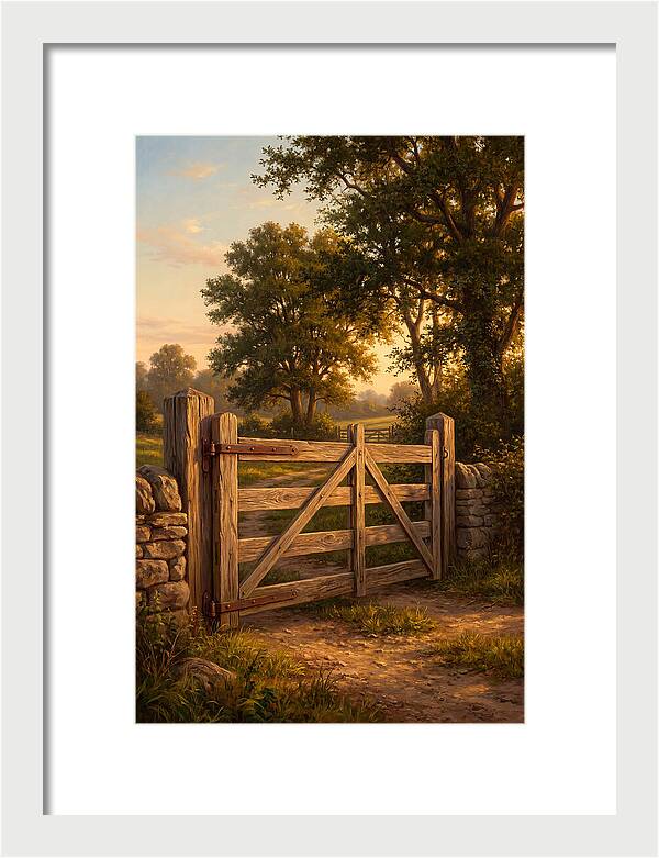 Farm Gate At Dusk