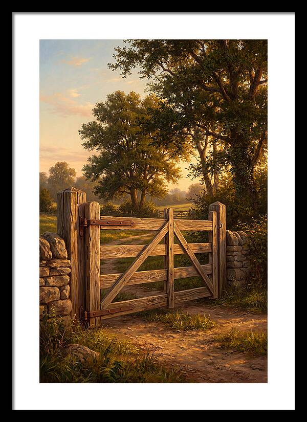 Farm Gate At Dusk