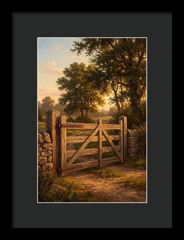 Farm Gate At Dusk