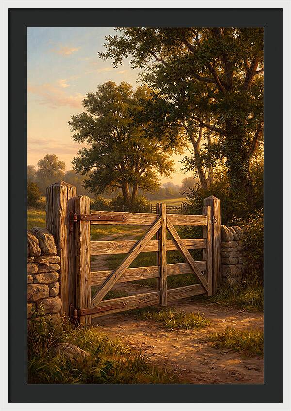 Farm Gate At Dusk