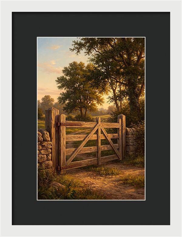 Farm Gate At Dusk