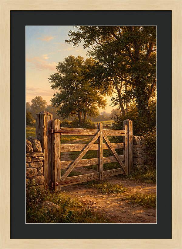 Farm Gate At Dusk