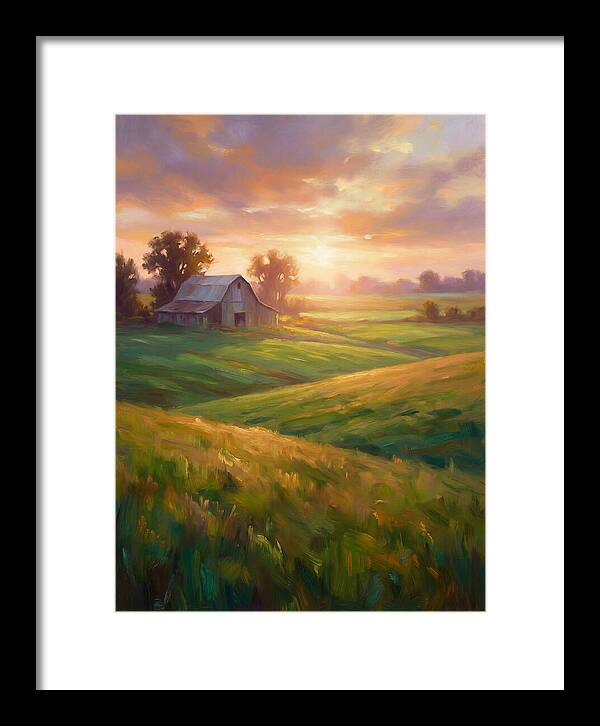 Farm Landscape At Dusk