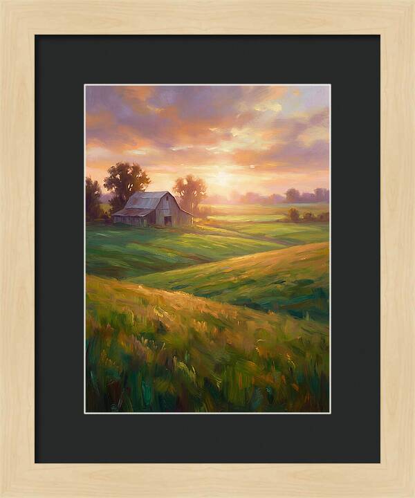 Farm Landscape At Dusk