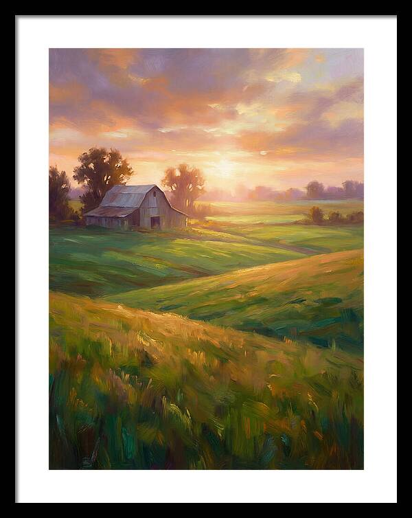 Farm Landscape At Dusk