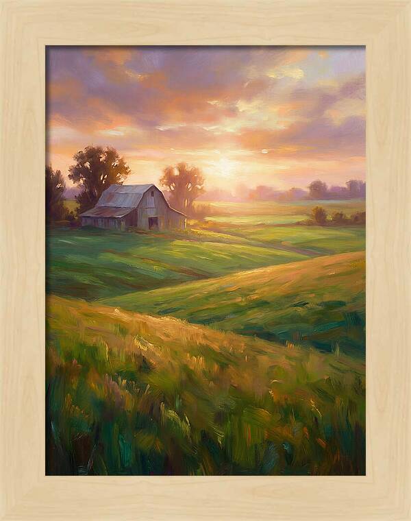 Farm Landscape At Dusk