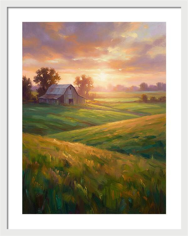Farm Landscape At Dusk