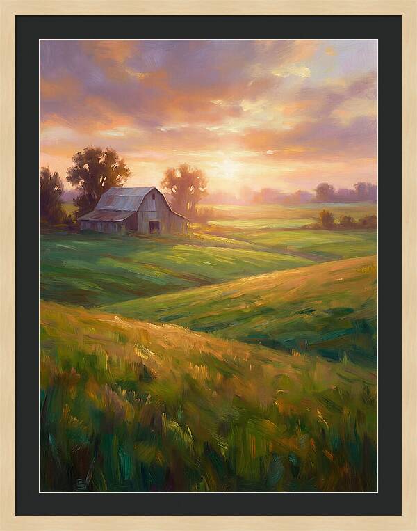 Farm Landscape At Dusk